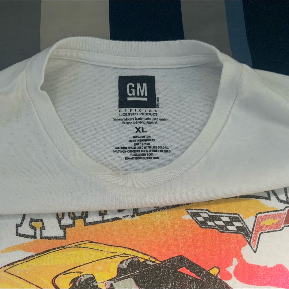 white corvette graphic tee.